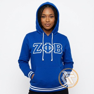 เสื้อฮู้ดผ้าฝ้ายปักลาย Zeta Phi Beta แบบกำหนดเองสำหรับฤดูหนาว คุณภาพสูงสำหรับสตรี  ชุดนักเรียนหญิงชาวกรีก - Product Image 2