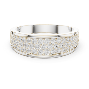 แหวนผู้ชายทองคำขาว 14K ประดับเพชรแล็บโกรว์ รุ่น Monarch Ice Statement Ring พร้อมวงแหวน Prestige Brilliance และ Urban Crown Pave Ring รุ่น Noble Band - Product Image 1