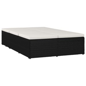 Tumbona de Ratán Sintético Negro y Blanco Crema con Acero con Recubrimiento en Polvo, Muebles Elegantes para Exteriores - Product Image 5