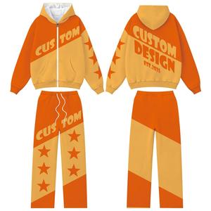 Conjunto de Sudadera con Capucha y Pantalones Deportivos de Poliéster para Hombre, Diseño Personalizado con Cierre de Cremallera - Product Image 6