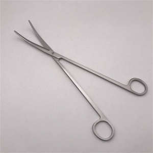 Ciseaux chirurgicaux longs et courbés en acier inoxydable, manche annulaire, instrument réutilisable - Product Image 4