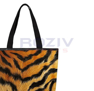 Sac fourre-tout en toile de coton 100% de haute qualité, durable, à la mode, avec impression par sublimation écologique, logo personnalisé, sacs à main de luxe pour la plage - Product Image 4