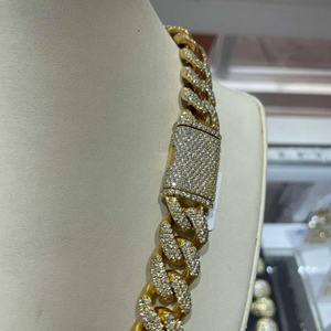 High Quality Custom 14mm Square Men's Cuban Pattern with Pass Diamond <b>Tester</b> VVS Moissanite - Product Image 6