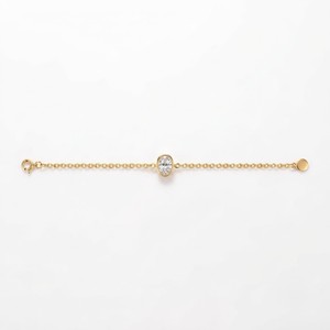 Pulsera Minimalista de Cadena con Moissanita Chapada en Oro Amarillo de 18K, Corte Ovalado, Engaste de Bisel, Joyería para Uso Diario de Mujer - Product Image 3