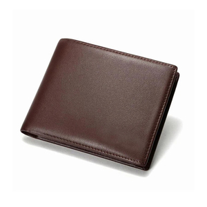 <b>Men's</b> Genuine Leather Slim <b>Wallet</b> With Striped Lining Fold Closure Card Holder Short Length Minimalist Design - Product Image 3
