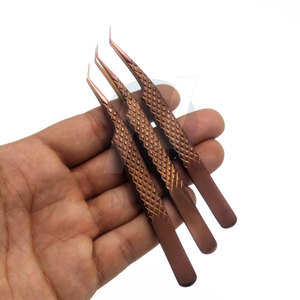 Ensemble de pinces à épiler professionnelles pour extensions de cils, antidérapantes, prise parfaite, pointes lisses, en acier inoxydable, anti-magnétiques - Product Image 1