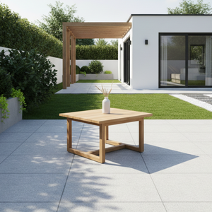 Table basse rectangulaire en teck massif de haute qualité, finition couleur naturelle, moderne, résistante aux intempéries, pour l'extérieur, appartement, chambre à coucher - Product Image 4