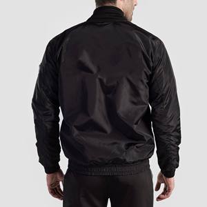 Men's <b>Black</b> <b>Windbreaker</b> Jacket Solid Color Zipper Closure Stand Collar Casual Windproof Polyester Outerwear Autumn Wear - Product Image 6
