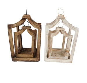 Farol Colgante de Madera Marrón de Último Diseño con Asa de Cuerda, Estilo Clásico Ecológico, Impresión Tipográfica, Tamaño Personalizable para Fiestas - Product Image 2