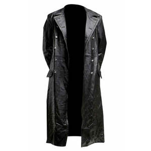 Men's Faux Black Leather Trench Coat Steampunk <b>Gothic</b> Long Coat Winter <b>Jacket</b> Wholesale Factory Price 2026 - Product Image 2
