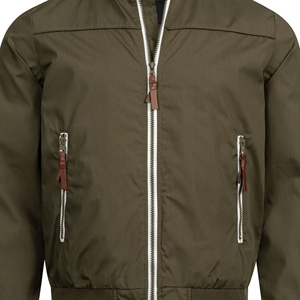 Chaqueta Bomber Acolchada para Hombre, Color Verde Oliva, Cierre de Cremallera, Informal, Resistente al Viento, de Poliéster, para Otoño - Product Image 6
