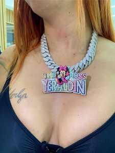 Collar Cubano de Plata 925 con Colgante de Moissanita VVS en Oro Amarillo, Estilo Hip Hop, Personalizado, con Dijes y Cadena con Nombre, de Moda - Product Image 3