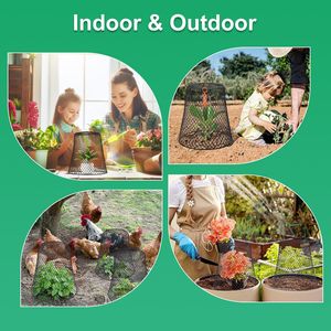 Confezione da 10 Cloche in Rete Metallica per Piante 23,5x23,5 cm - Gabbie da Giardino in Metallo con 30 Picchetti, 20 Etichette e Protezione Rinforzata - Product Image 6