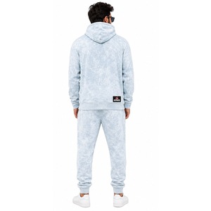 Men Acid Wash Hooded Tracksuit <b>Set</b> Soft Cotton Hoodie with <b>Matching</b> <b>Joggers</b> for Casual Fitness Travel and Weekend Wear - Product Image 2