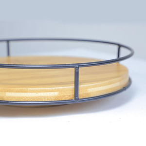 Modern Eco-Friendly Mango <b>Wood</b> Lazy Susan Turntable Organizer Kitchen Countertop <b>Spice</b> <b>Rack</b> Pantry Storage Rotating Display - Product Image 6
