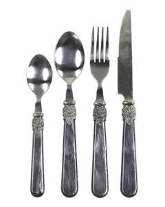 Ensemble de couverts élégants en argent avec poignée en résine design Couverts élégants pour salle à manger moderne, mariage et décoration de table de cuisine - Product Image 3