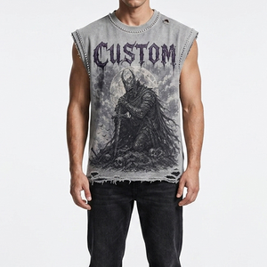 Camiseta sin mangas personalizada con estampado gráfico DTG y pedrería, 100% algodón jersey suave, estilo vintage, para unisex. - Product Image 5