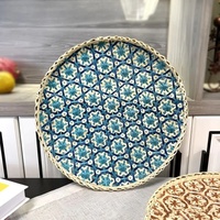 Ecologisch verantwoorde handgeweven bamboe opvouwbare opbergbak in vintage stijl voor gebruik in de keuken en voor het serveren van brood & groenten