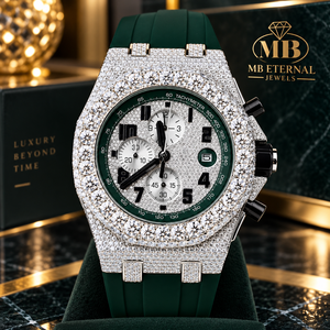 Reloj Cronógrafo de Diamantes Cuadrado de Lujo MB ETERNAL JEWELS, 45 mm, Analógico de Cuarzo, Correa de Acero Inoxidable para Hombre, Uso Diario - Product Image 1