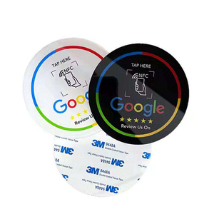 Carte de commentaires Google personnalisée en PVC autocollante, design rond, code QR, autocollant de rétroaction, carte de visite - Product Image 1