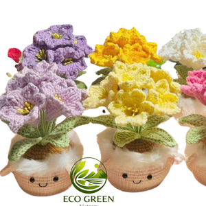 Plantes en pot au crochet de couleur personnalisée, fleurs en fil faites à la main, mini-plante artificielle pour la maison, le bureau, les mariages, les événements, cadeau, vente en gros - Product Image 5