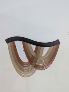 Escultura de Pared Geométrica Abstracta, Arte de Cuerda de Algodón, Diseño Minimalista, Decoración de Sala de Estar, Pieza Única, Forma Irregular - Product Image 5