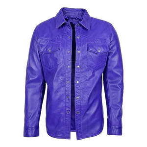 Chemises en cuir pour hommes de qualité supérieure, style actuel, couleur unie, vente en gros, prix bas, chemises en cuir pour hommes - Product Image 4