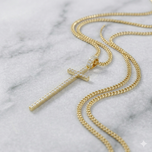 Wholesale 925 Silver <b>Gold</b> Plated Custom Jesus Point Cross <b>Pendant</b> Necklace Natural Diamond Christian Religious <b>Pendants</b> Charms - Product Image 3