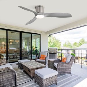 Ventilatore da soffitto a LED da 52 pollici a incasso con luce dimmerabile e 3 pale in ABS, motore DC reversibile per soggiorno - Product Image 5