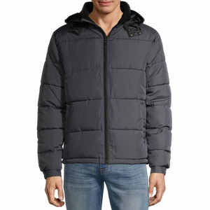 Veste matelassée coupe-vent pour homme avec capuche amovible, coupe classique, couleur unie, rembourrage en polyester, fermeture éclair, hiver, décontractée, ODM - Product Image 2