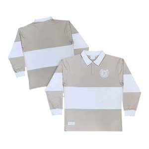 Polo pour homme de haute qualité à manches longues, en coton polyester, à blocs de couleur, respirant, décontracté, avec logo personnalisé - Product Image 1