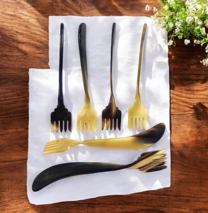 Cuchara de Sopa Estilo Vintage de Cuerno de Buey, Calidad Premium, Cuerno de Búfalo Pulido para Comidas Elegantes, Reposacucharas y Clips para Ollas de Cuerno de Buey Natural - Product Image 1