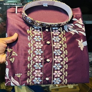 Proveedor de la colección de pantalones Kurta-Polo de satén Malai pesado con bordado de hilo y lentejuelas de la India, exportador y proveedor mundial. - Product Image 1
