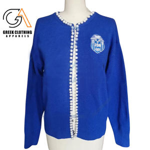 Suéter tipo cárdigan Zeta Phi Beta con colores personalizados, suéter de punto bordado para hermandades, fraternidades, universidades y equipos universitarios. - Product Image 2