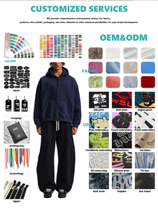 WSL Hiver Streetwear Personnalisé Vintage Effet Usé Déchiré Coupe Boxy Courte Imprimé Broderie Patch Délavé par le Soleil Fermeture Éclair Strass 100% Coton - Product Image 3