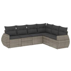 Conjunto de Sofá Modular de Jardín en Ratán Gris con Cojines de Espuma de Alta Densidad, Muebles de Exterior de Diseño Contemporáneo, Impermeables - Product Image 4