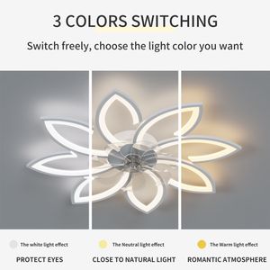 Ventilatore da Soffitto LED da 35,4 Pollici con Telecomando, 6 Velocità del Vento, 3 Temperature di Colore della Luce - Product Image 4