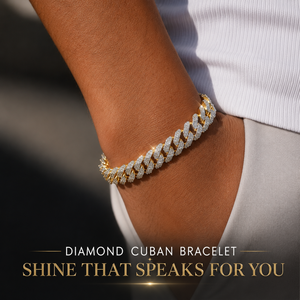 Diamond Cuban Bracelet | Lab Grown Diamond 10KT Yellow Gold <b>Iced</b> <b>Out</b> Cuban Link <b>Chain</b> | Men's Jewelry Fine Diamond Bracelet - Product Image 4