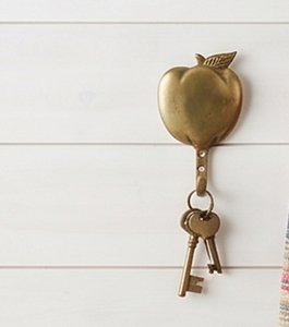 Finest Quality Brass Teapot And Peach Wall <b>Hooks</b> Novelty Design Anti-Rust Metal <b>Hook</b> Home Decorative Accents - Product Image 3
