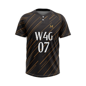 Camiseta de Béisbol Negra Personalizable con Número de Jugador, Impresión Sublimada, Absorbe la Humedad, Corte Regular para Hombre, Manga Corta, Ropa de Equipo - Product Image 5