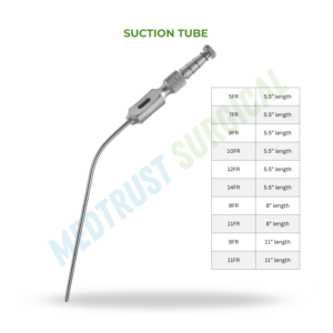 Tube d'aspiration 5FR 7FR 9FR 10FR 12FR 14FR, instrument chirurgical neuro-spinal pour aspiration précise des fluides - Product Image 2