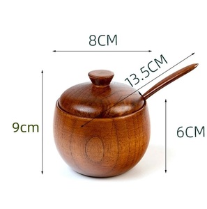 Handmade Natural Wooden Masala Jar with <b>Lid</b> Wholesale Premium Wooden Spice Jar for Kitchen Storage Manufacturer <b>by</b> Curio Craft - Product Image 2