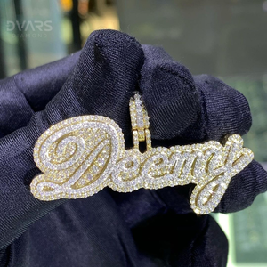 Colgante de Letra HipHop con Nombre Personalizado en Moissanita VVS, Plata 925, Certificado GCI e IDGL de Lujo - Product Image 4