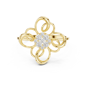 Anillo solitario minimalista de oro amarillo macizo de 14k con diamante redondo de talla brillante para mujer, ideal para compromiso, aniversario o regalo de boda. - Product Image 1