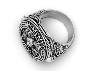 Anillo de Lujo de Plata de Ley 925 con Diseño de Calavera de Aries, Banda Ancha Estilo Antiguo, Joyería de Declaración para Hombre y Mujer - Product Image 2