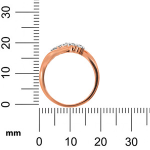 Solid 10K Rose Gold Ring Women’s Fashion Ring 5 Accent Diamonds Elegant Style Birthday <b>Present</b> 0.18ctw - Product Image 5