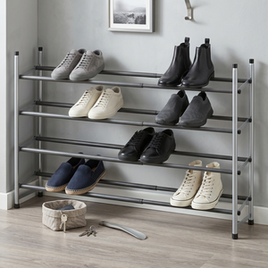 Modern Freestanding Metal <b>Shoe</b> Rack 4 Tier <b>Space</b> <b>Saving</b> <b>Storage</b> Organizer for Entryway Living Room Home Furniture - Product Image 1