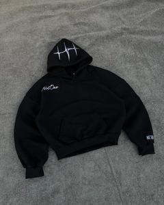Ensemble de survêtement personnalisé pour homme, hiver, en molleton 100% coton, 300-500 g/m², coupe ample, style baggy, avec sweat à capuche oversize et pantalon de jogging, au crochet - Product Image 2