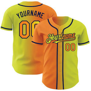 เสื้อเบสบอลโพลีเอสเตอร์สีส้มและชมพูไล่เฉดฟ้าอ่อนแบบกำหนดเองคุณภาพสูง เสื้อเบสบอลแฟชั่นไล่เฉดสีแบบดั้งเดิม - Product Image 2