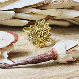 Bague Bohème en Laiton Plaqué Or 18 carats pour Femme, Motif Soleil Céleste Tribal Vintage, Forte Demande, Vente en Gros/OEM/ODM - Product Image 5